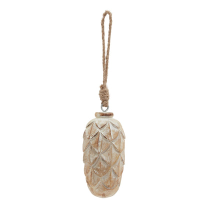 Antique White Wash Pine Cone Bauble for Holiday Charm - Darlington's Décor