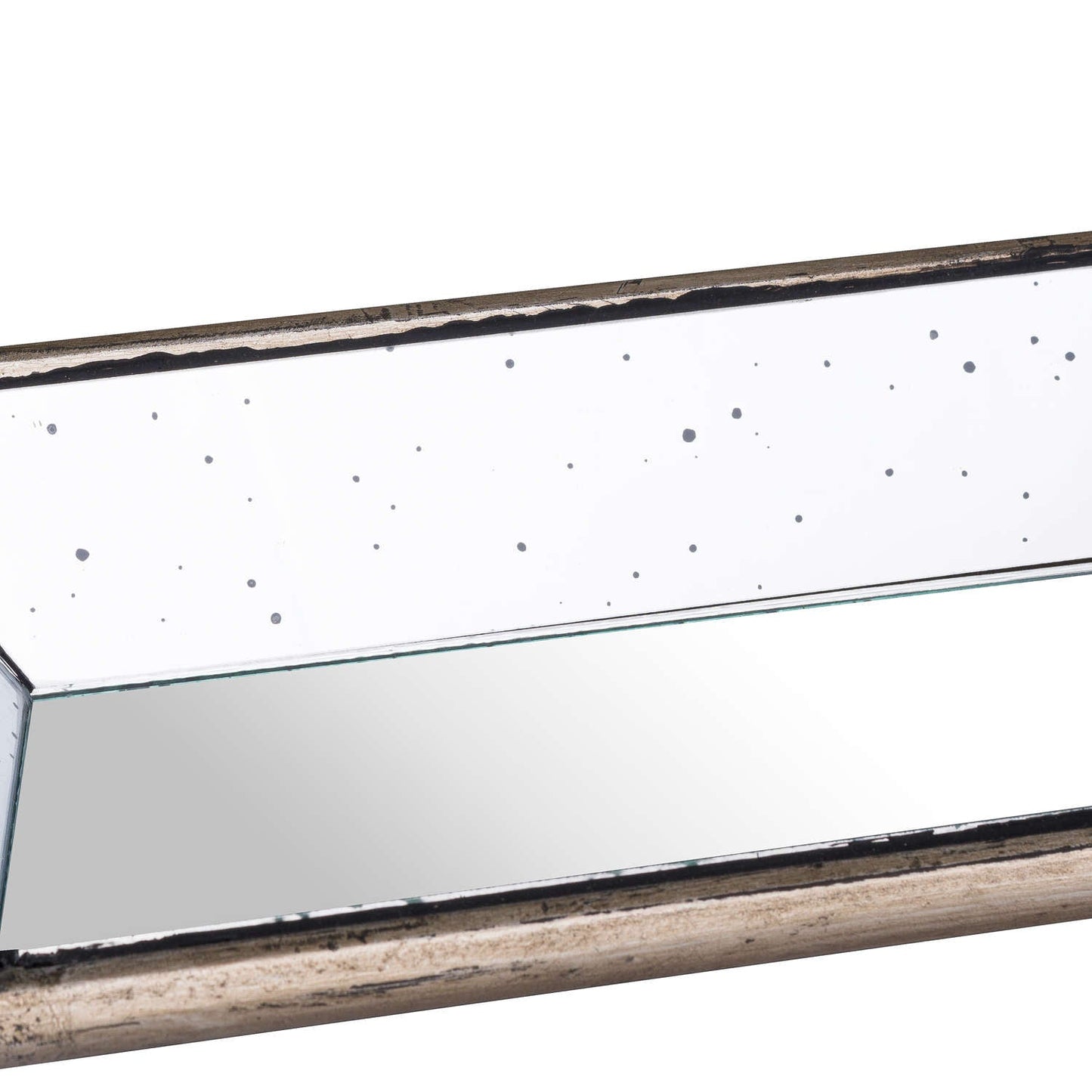 Astor Distressed Mirrored Display Tray With Wooden Detailing - Darlington's Décor