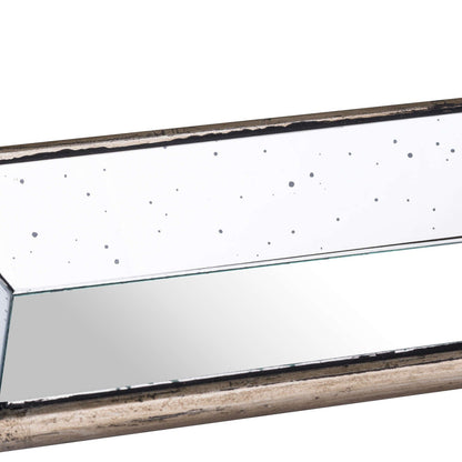 Astor Distressed Mirrored Display Tray With Wooden Detailing - Darlington's Décor