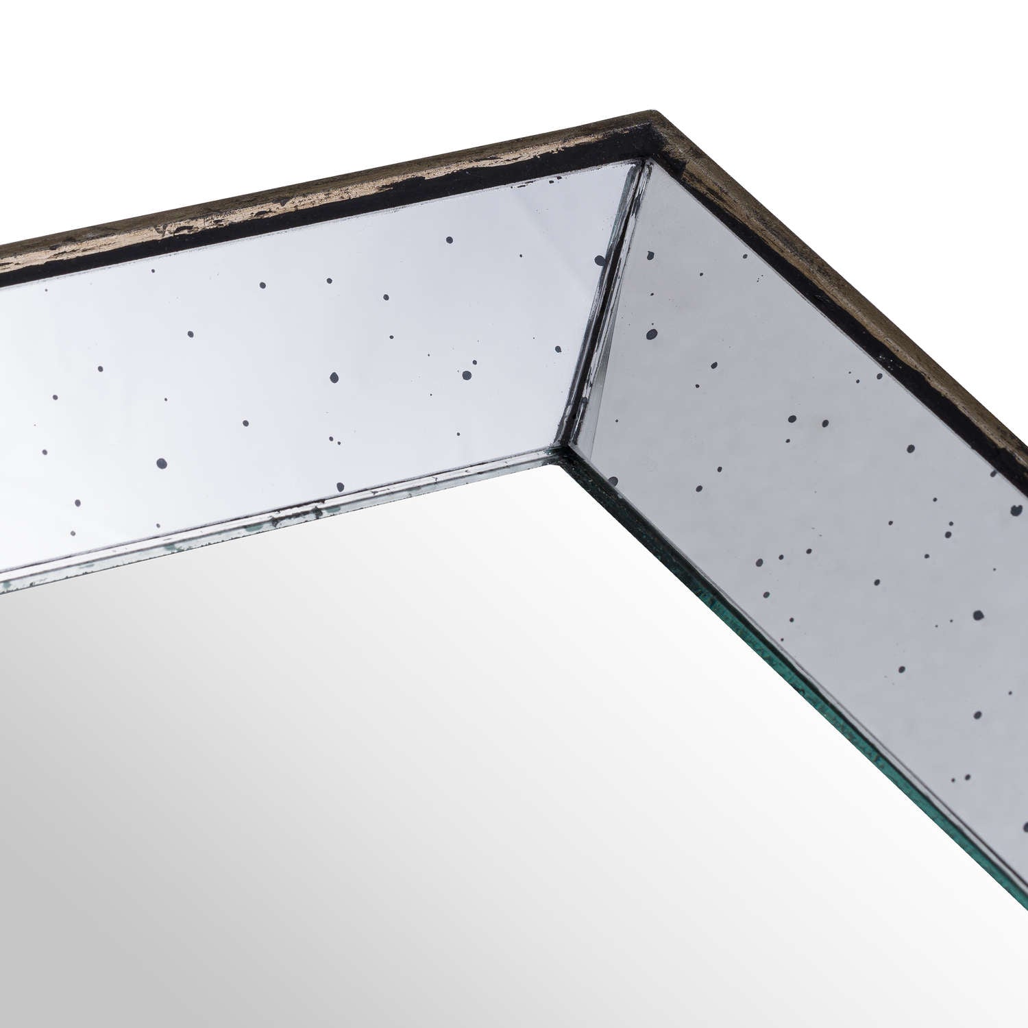 Astor Distressed Mirrored Square Tray With Wooden Detailing - Darlington's Décor
