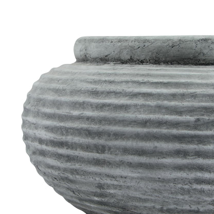 Athena Round Ribbed Planter for Stylish Botanicals - Darlington's Décor
