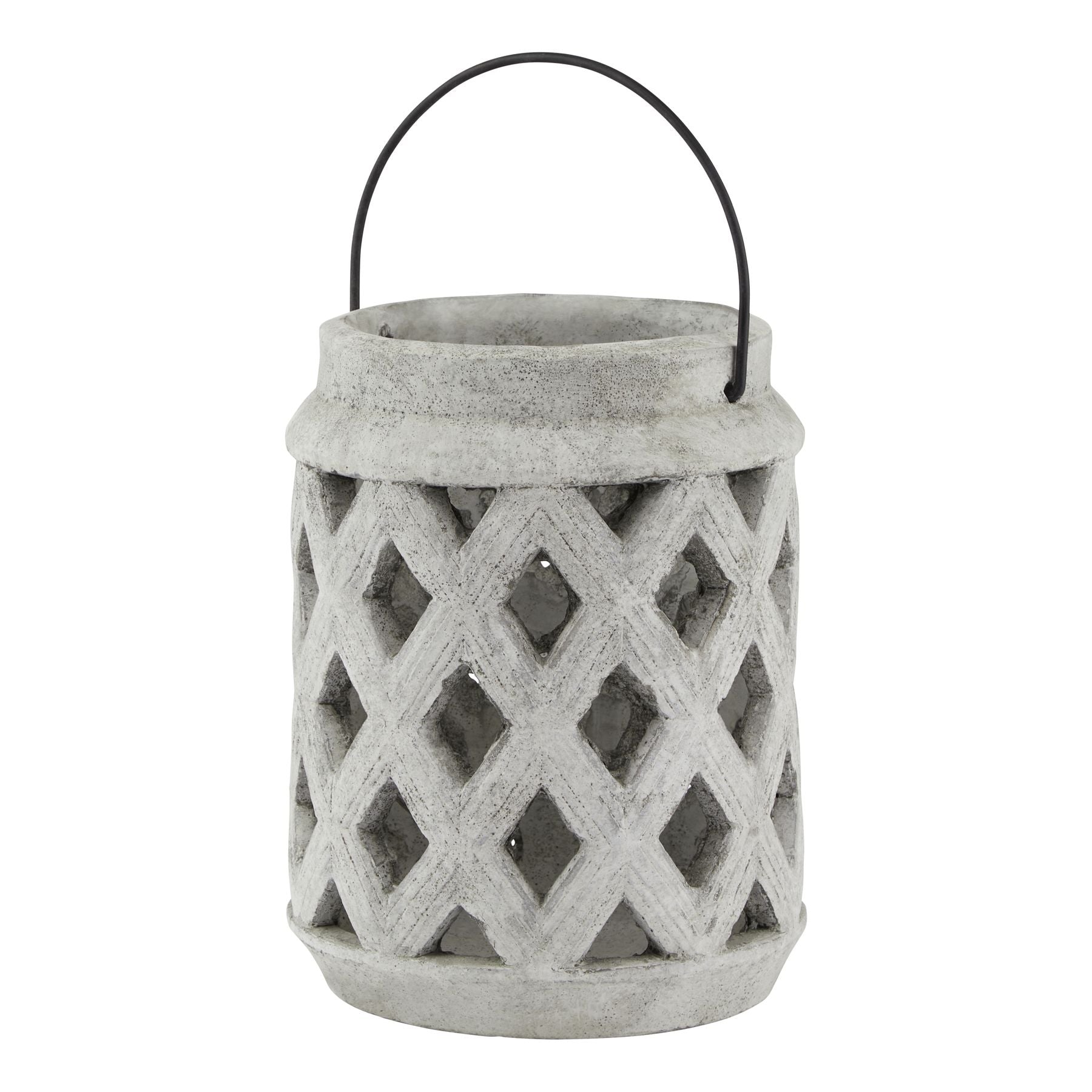 Athena Stone Large Lattice Lantern for Enchanting Ambiance - Darlington's Décor