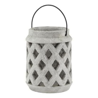 Athena Stone Large Lattice Lantern for Enchanting Ambiance - Darlington's Décor