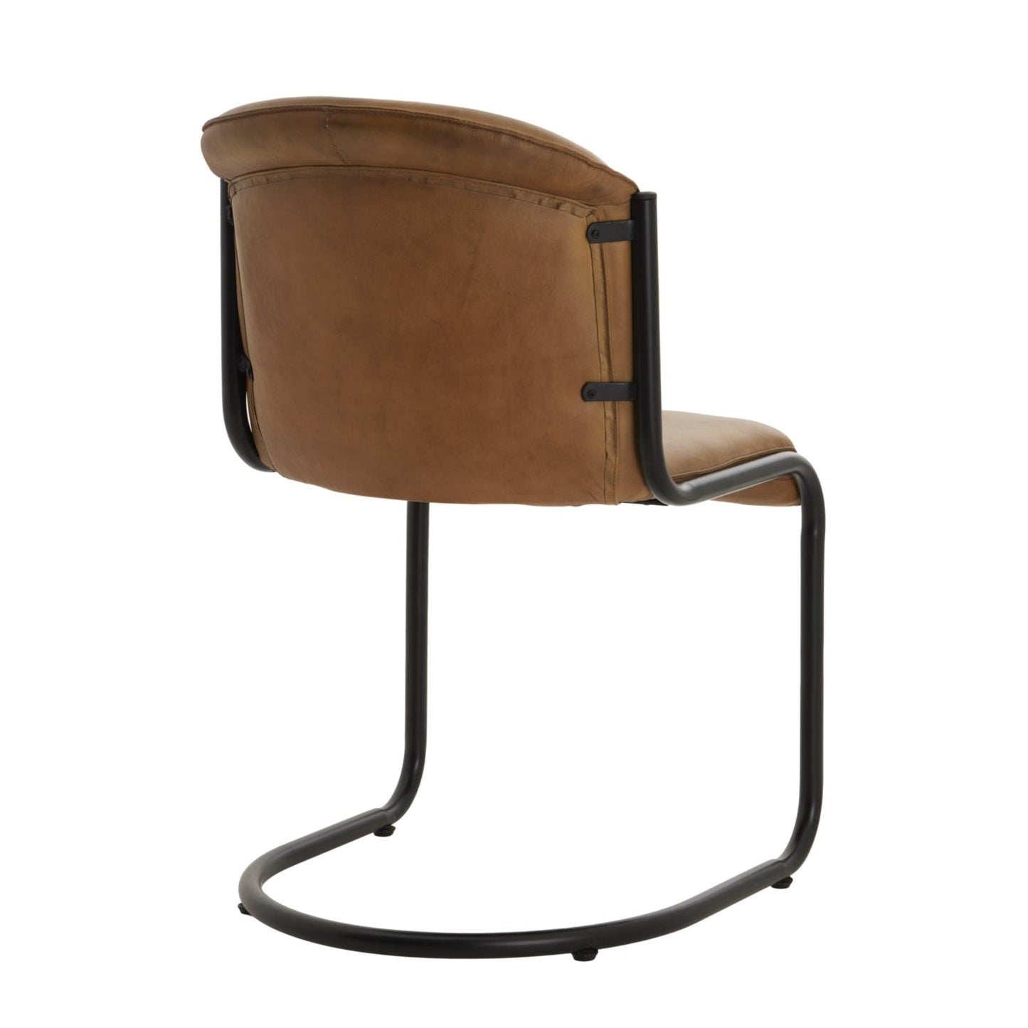 Elegant Billy Leather Curved Dining Chair with Plush Comfort - Darlington's Décor