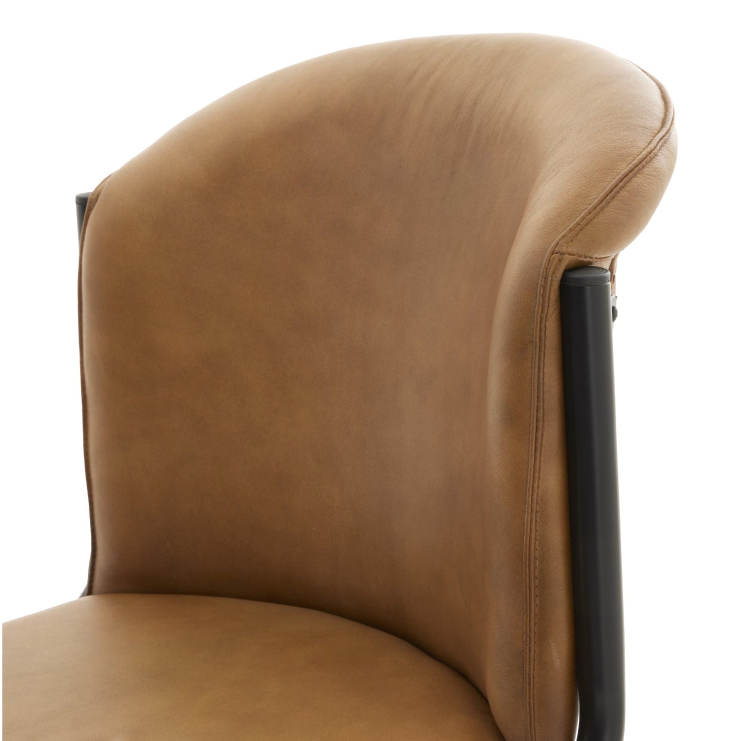 Elegant Billy Leather Curved Dining Chair with Plush Comfort - Darlington's Décor