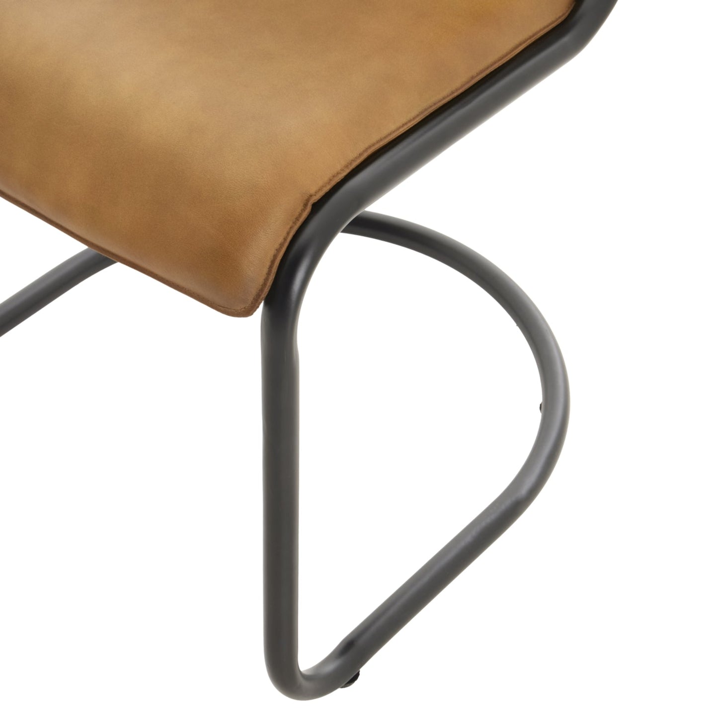 Elegant Billy Leather Curved Dining Chair with Plush Comfort - Darlington's Décor