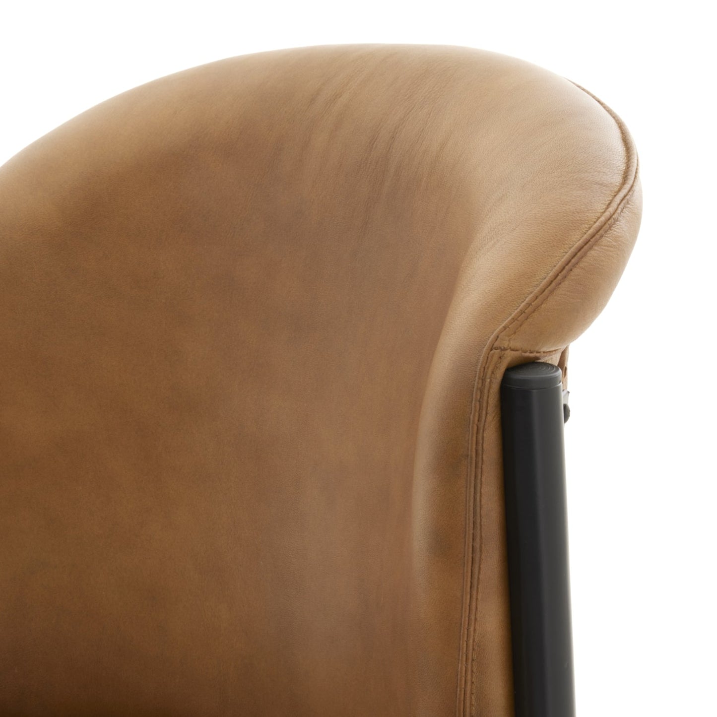 Elegant Billy Leather Curved Dining Chair with Plush Comfort - Darlington's Décor