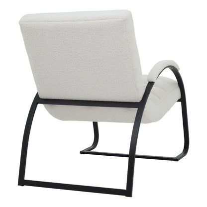 Luxurious Boucle Ribbed Ark Chair with Ergonomic Design - Darlington's Décor