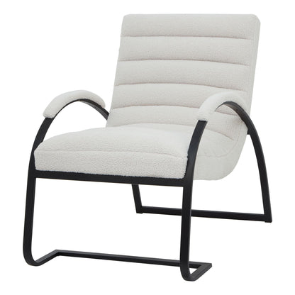Luxurious Boucle Ribbed Ark Chair with Ergonomic Design - Darlington's Décor