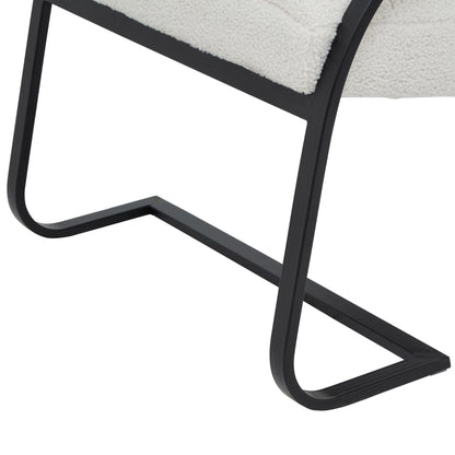 Luxurious Boucle Ribbed Ark Chair with Ergonomic Design - Darlington's Décor