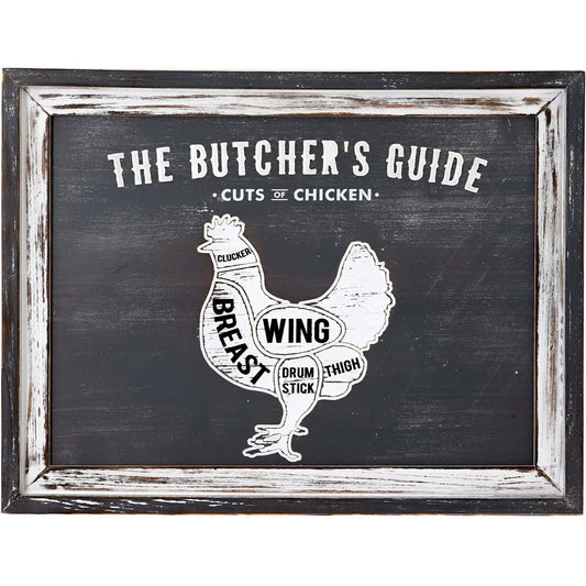 Butchers Cuts Chicken Wall Plaque for Rustic Decor - Darlington's Décor
