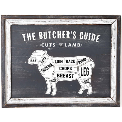Butchers Cuts Lamb Wall Plaque for Rustic Decor - Darlington's Décor