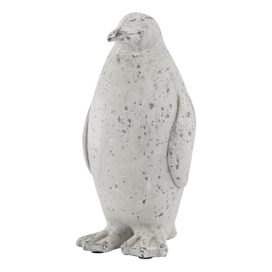 Charming Medium Grey Stone Effect Penguin Statue Decor - Darlington's Décor