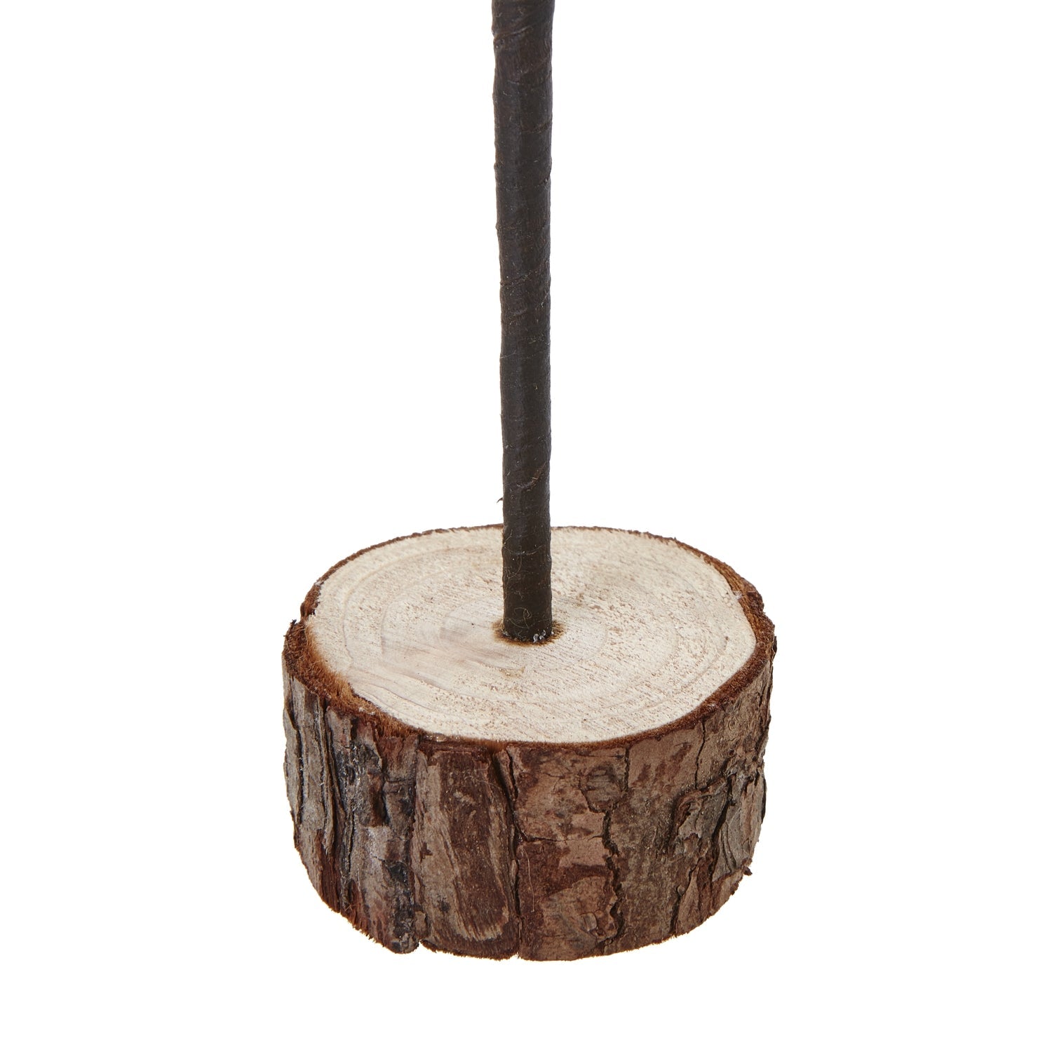 Charming Medium Snowy Spindle Tree In Wood Log - Darlington's Décor