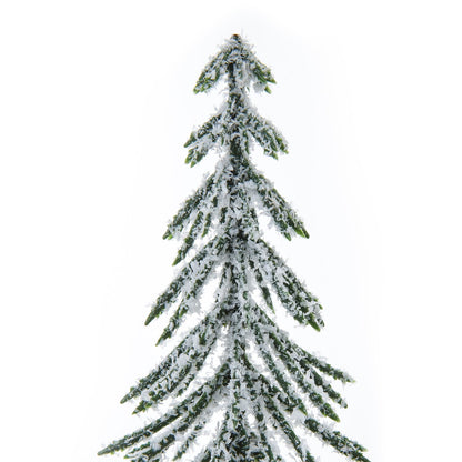 Charming Medium Snowy Spindle Tree In Wood Log - Darlington's Décor