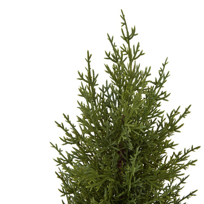 Charming Small Green Fir Tree In Wood Log Base - Darlington's Décor