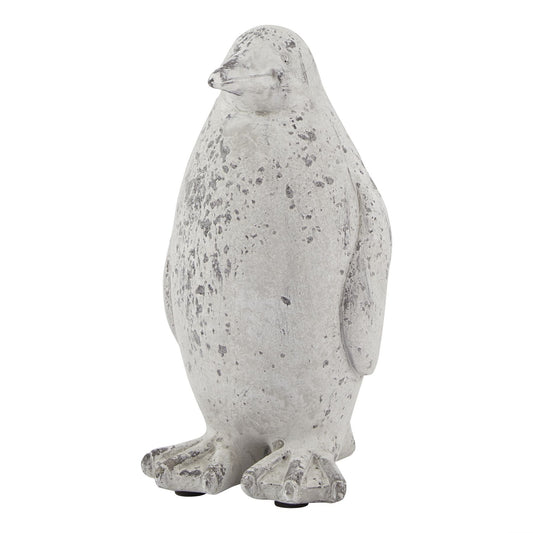 Charming Small Grey Stone Effect Penguin Statue Decor - Darlington's Décor