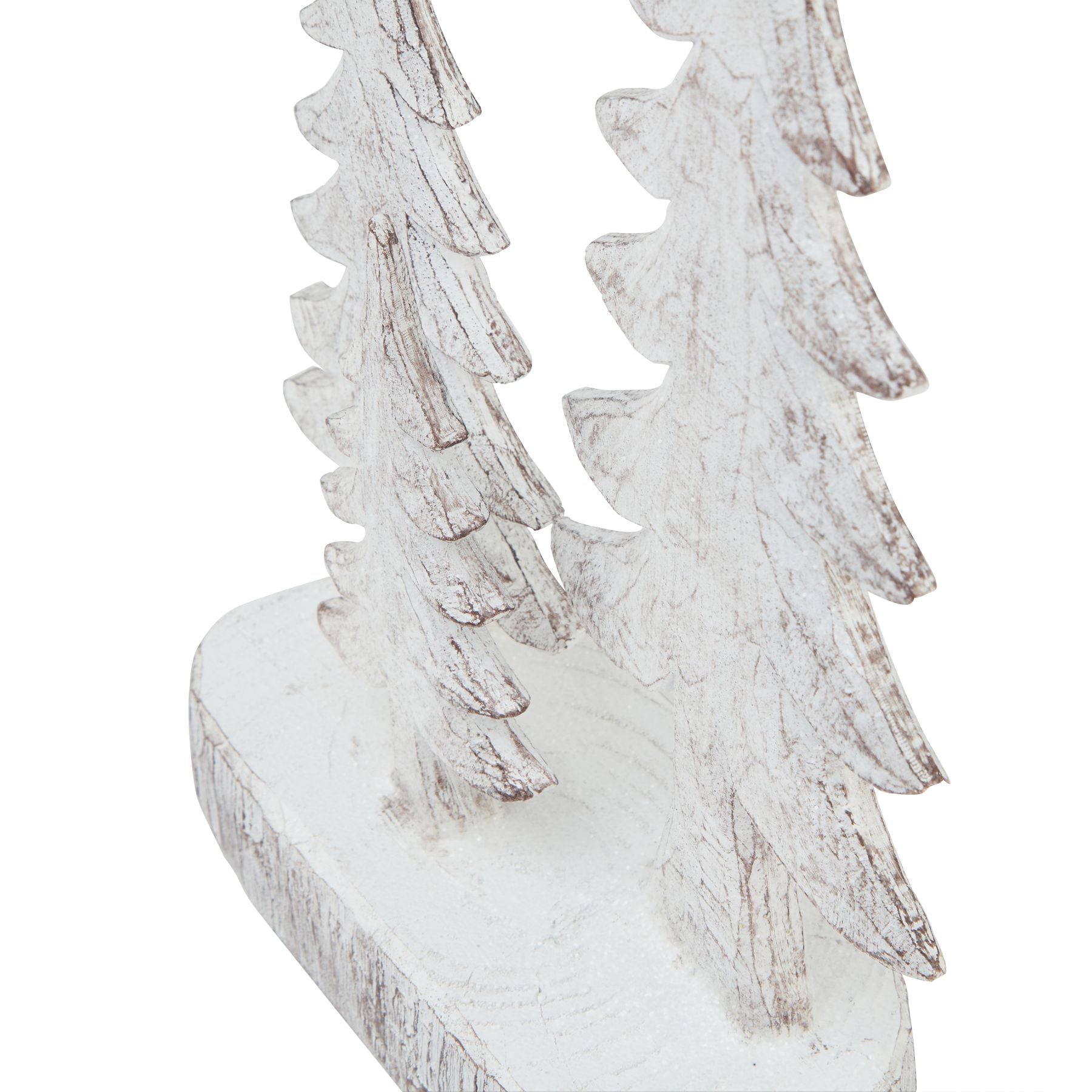 Charming Small Three Snowy Pine Tree Sculpture - Darlington's Décor