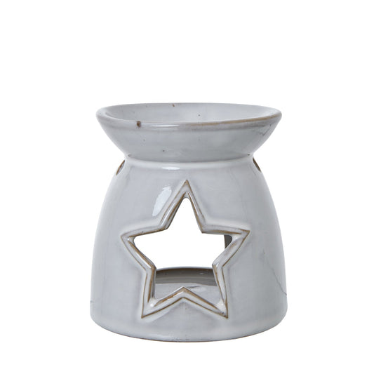 Charming White Ceramic Star Cut - Out Wax Melt Tealight Holder - Darlington's Décor