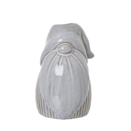 Charming White Gonk Taper Candle Holder for Winter Decor - Darlington's Décor