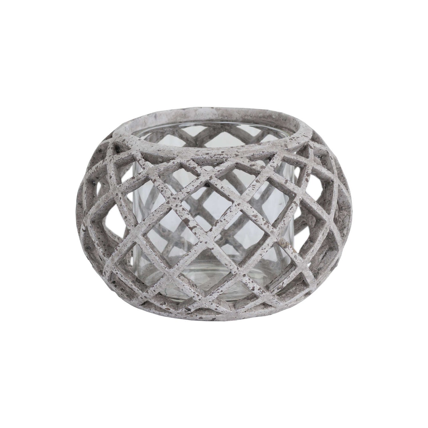 Chic Round Ceramic Lattice Hurricane Lantern for Stylish Lighting - Darlington's Décor