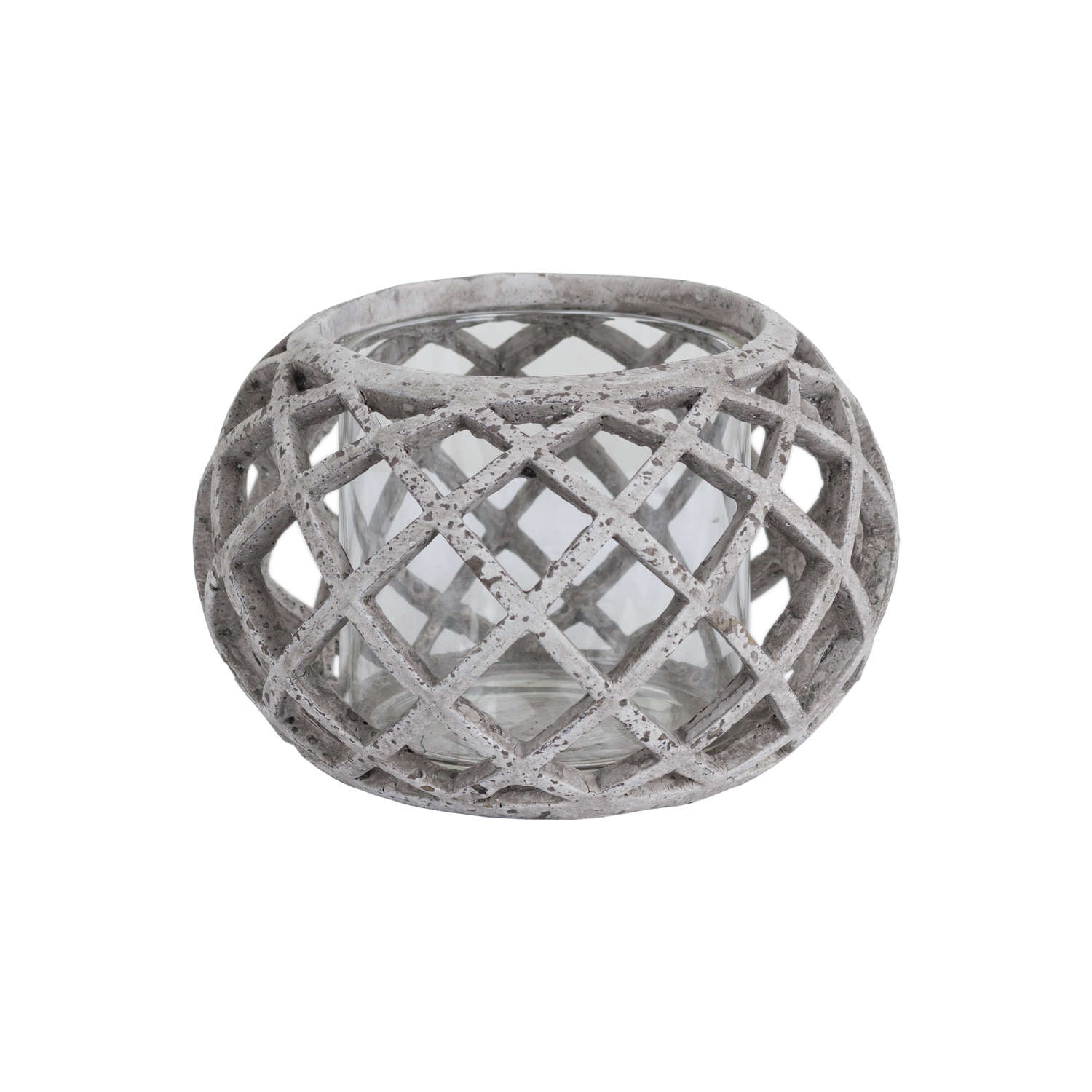 Chic Round Ceramic Lattice Hurricane Lantern for Stylish Lighting - Darlington's Décor