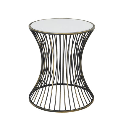 Elegant Concaved Mirrored Side Table for Stunning Decor - Darlington's Décor