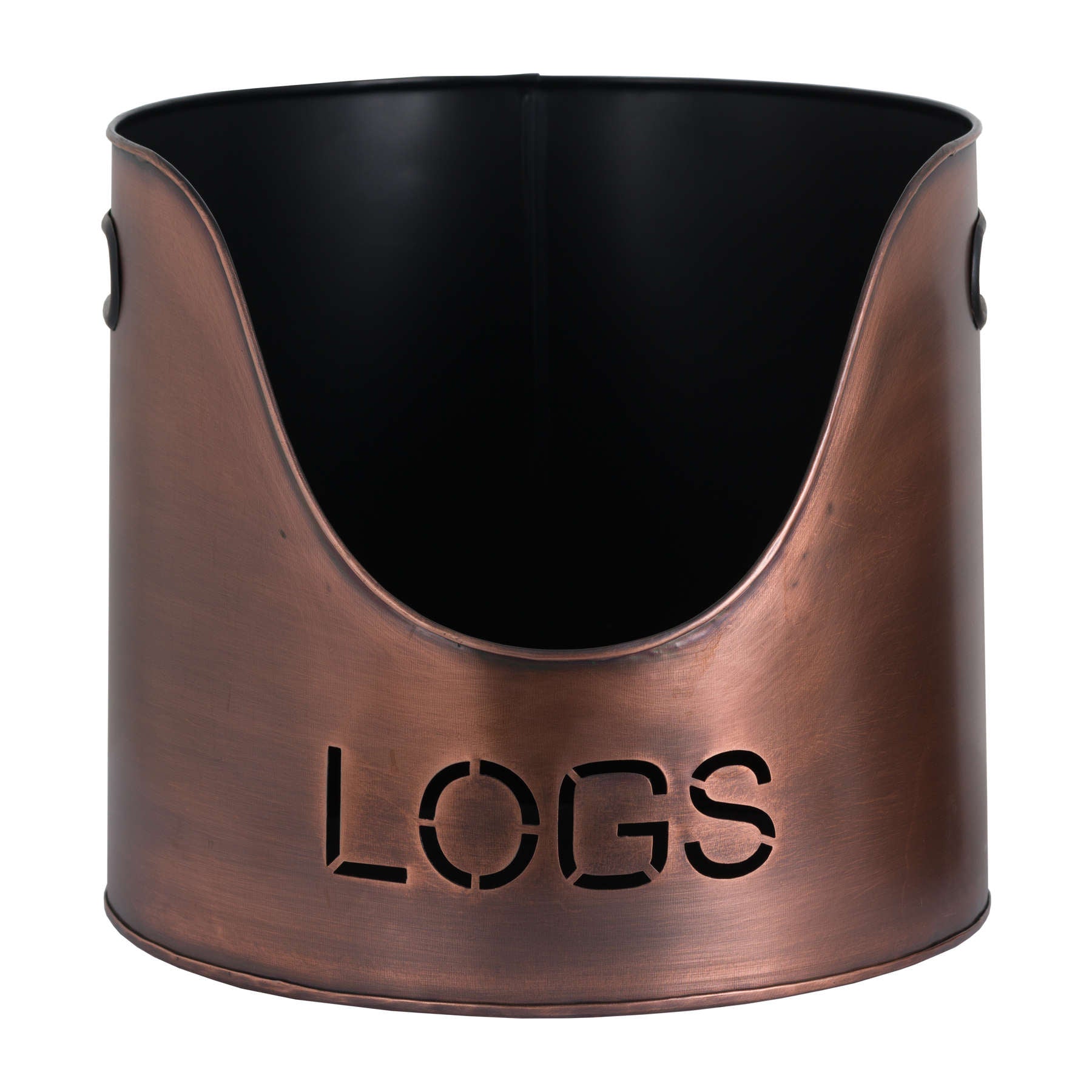 Copper Finish Logs And Kindling Buckets With Matchstick Holder - Darlington's Décor