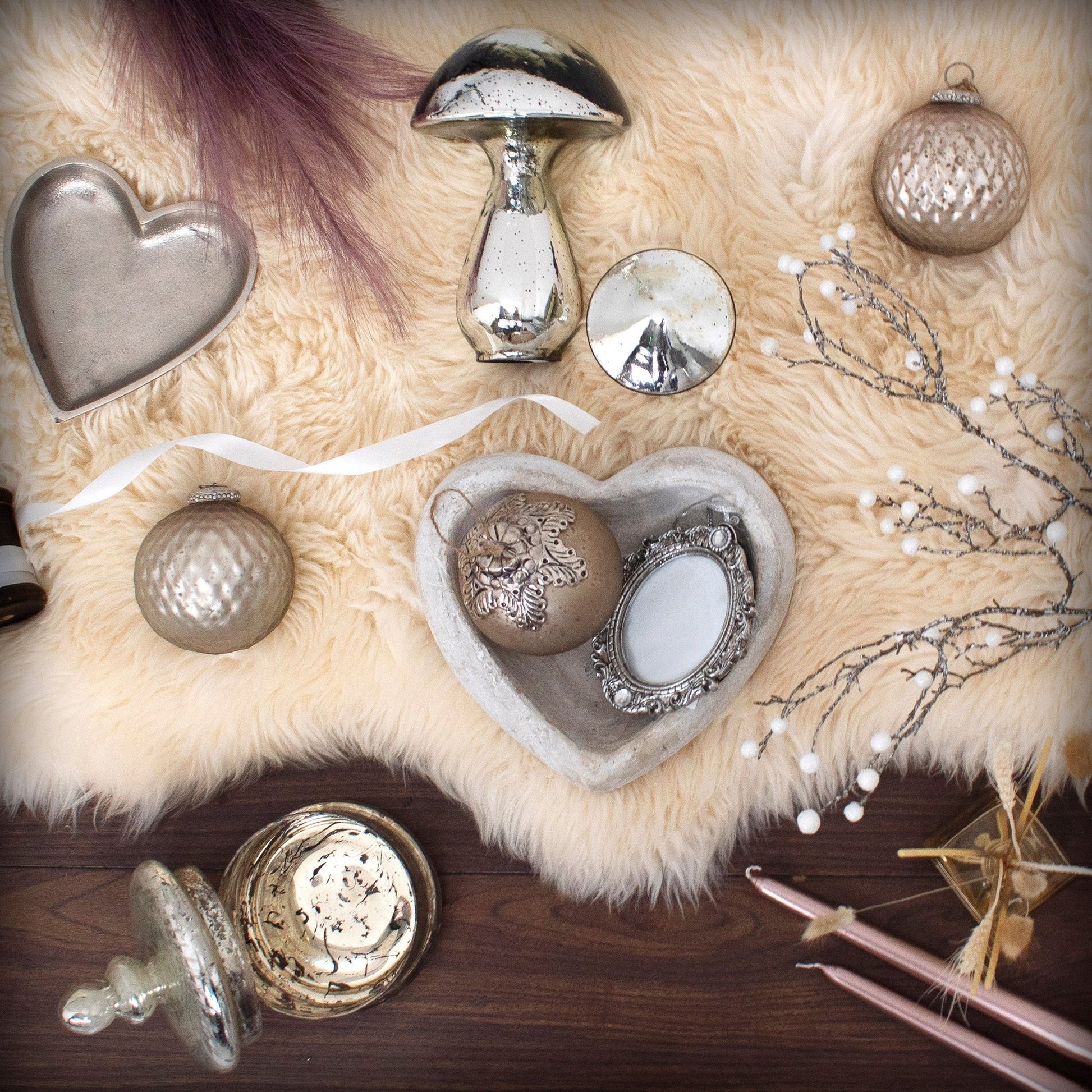 Deep Stone Heart Dish for Rustic Home Decor - Darlington's Décor
