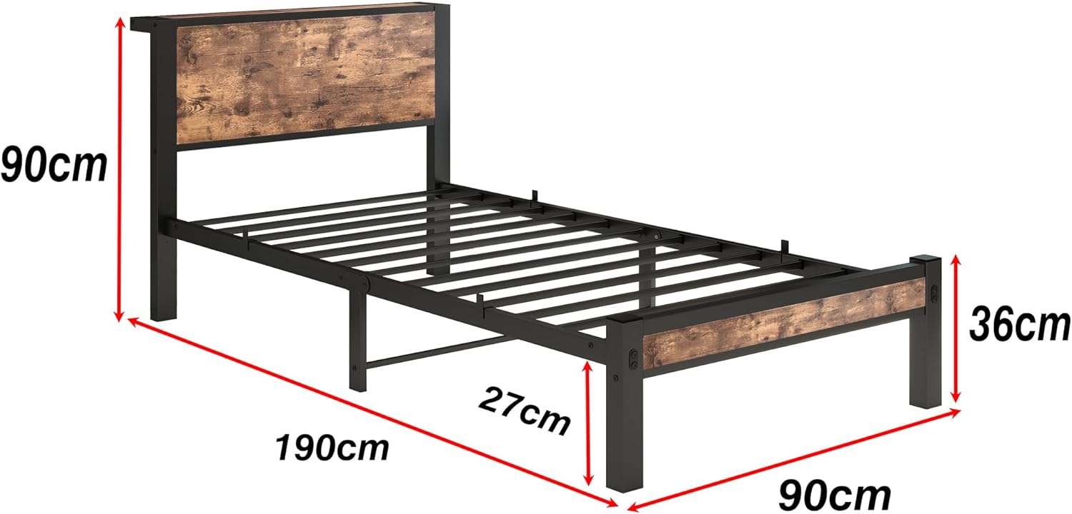 DUMEE King Size Bed Frame with Storage and Support - Darlington's Décor