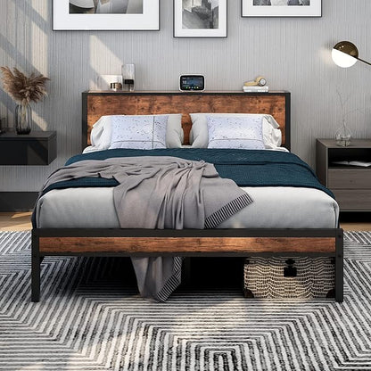 DUMEE King Size Bed Frame with Storage and Support - Darlington's Décor