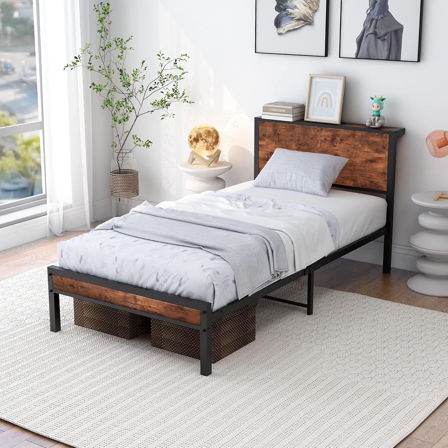 DUMEE King Size Bed Frame with Storage and Support - Darlington's Décor