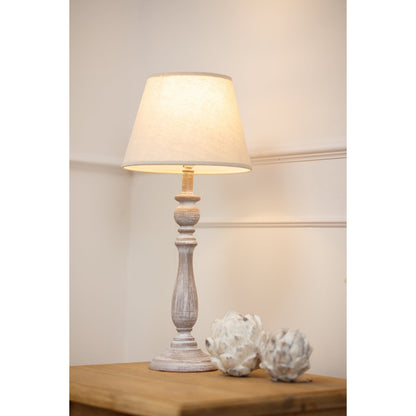 Dunum Column Table Lamp With Linen Shade - Elegant Glow - Darlington's Décor