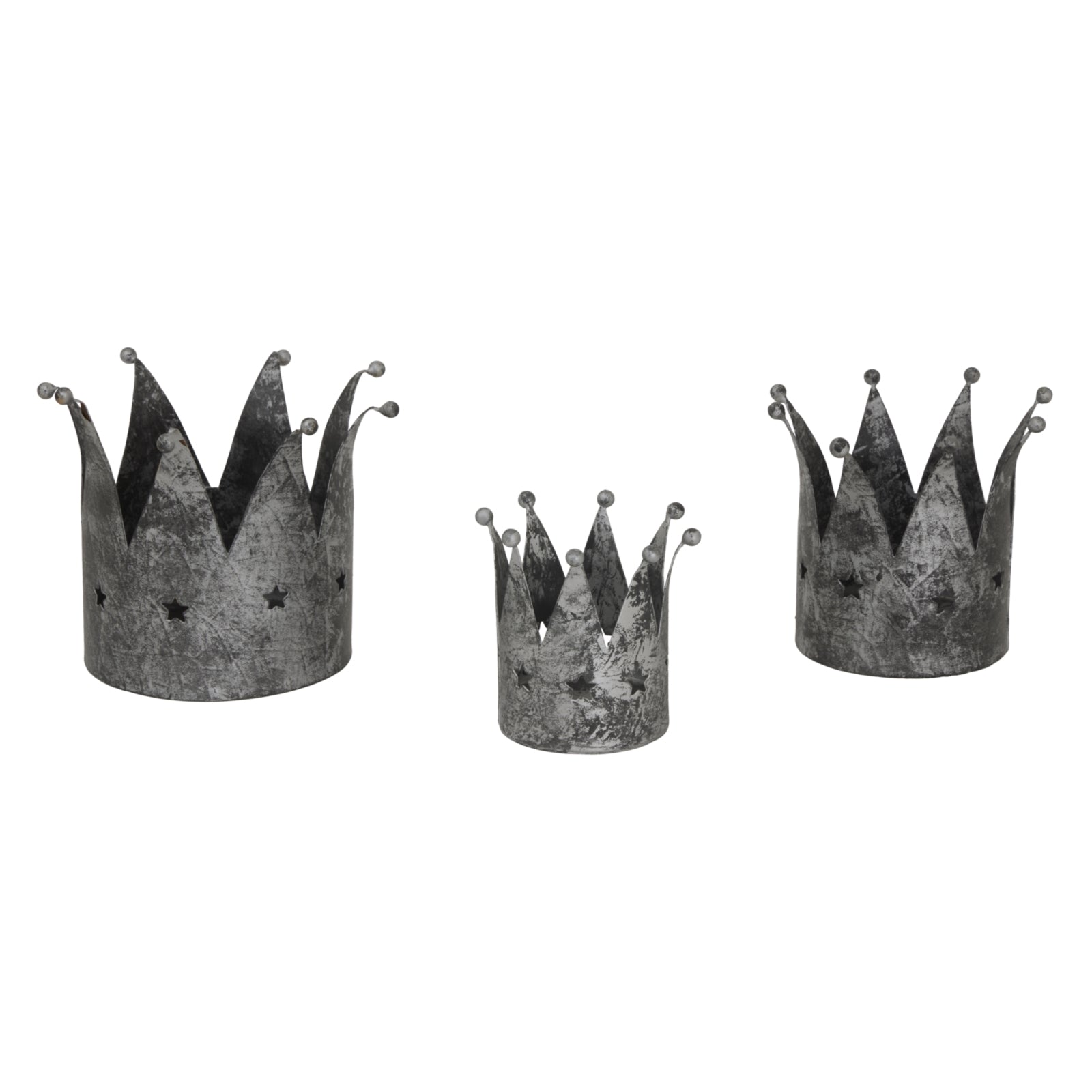 Elegant Antique Silver Crown Tealight Holder Decor - Darlington's Décor