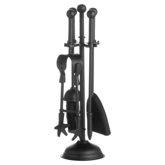 Elegant Ball Topped Companion Set In Black Design - Darlington's Décor