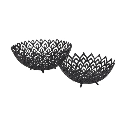 Elegant Black Cast Lattice Bowl for Stunning Displays - Darlington's Décor