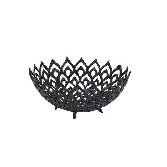 Elegant Black Cast Lattice Bowl for Stunning Displays - Darlington's Décor