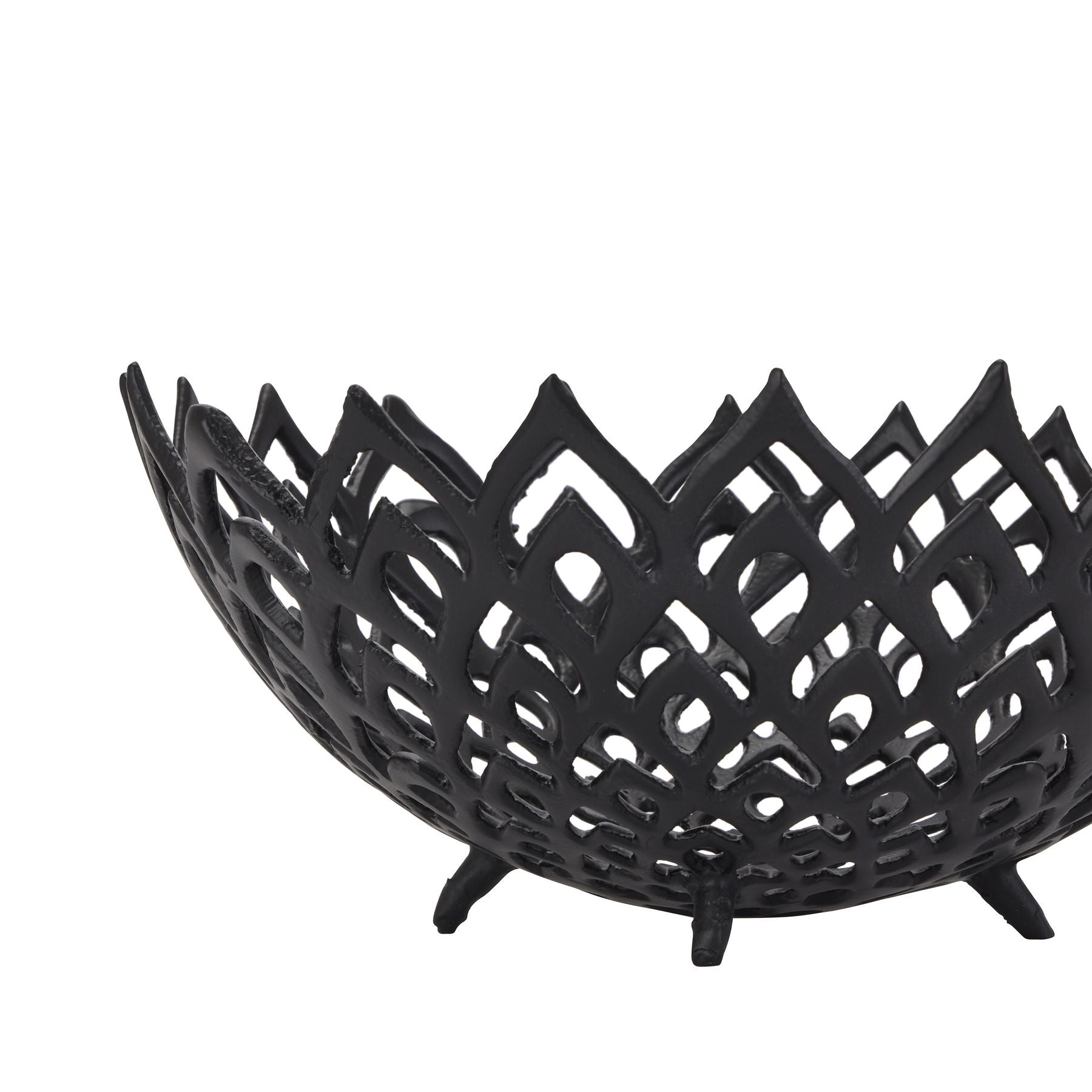 Elegant Black Cast Lattice Bowl for Stunning Displays - Darlington's Décor