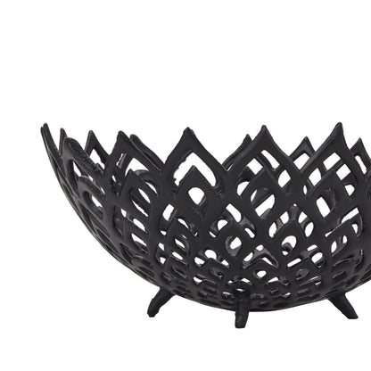 Elegant Black Cast Lattice Bowl for Stunning Displays - Darlington's Décor