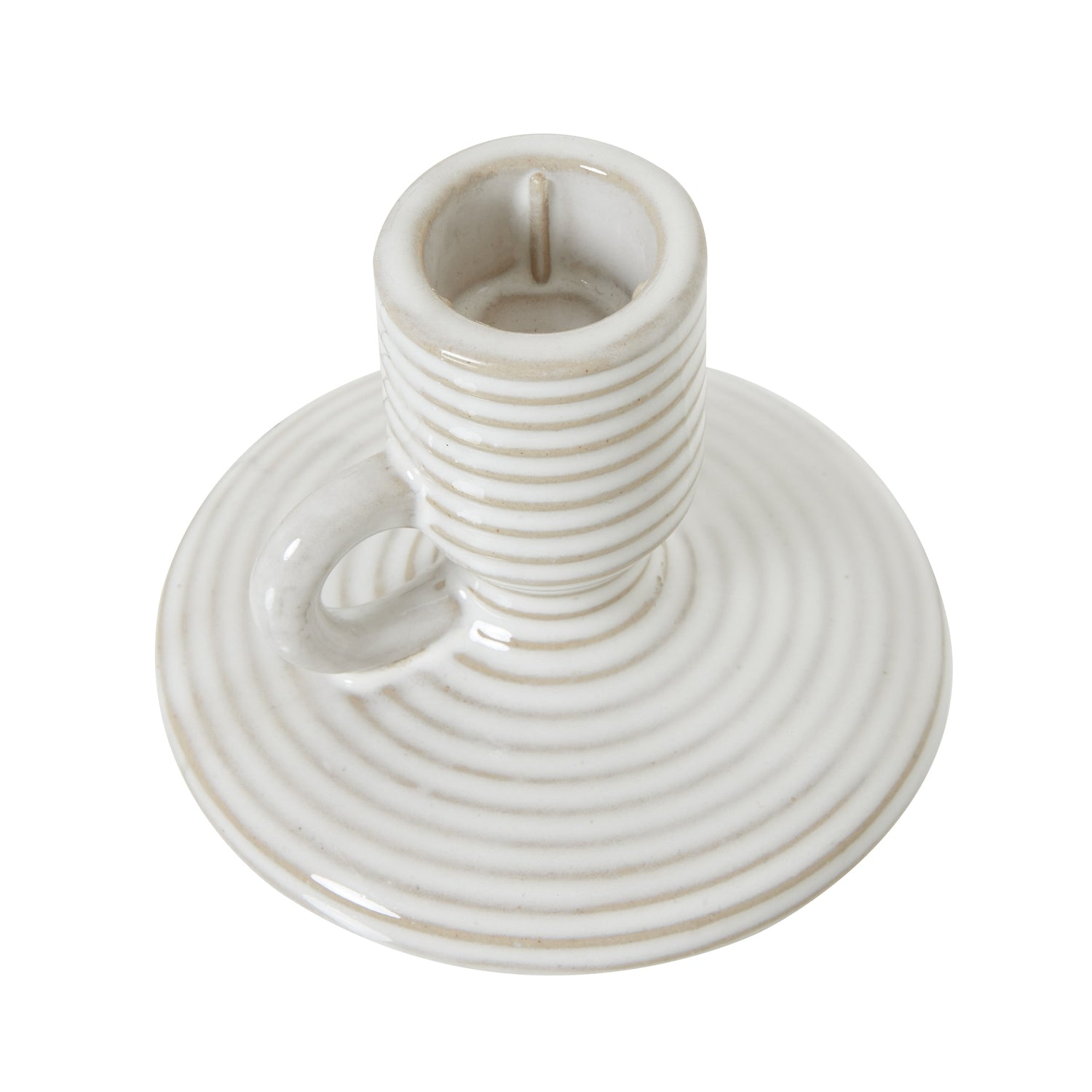 Elegant Ceramic Taper Candle Holder With Handle Design - Darlington's Décor