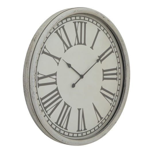 Elegant Embossed Wall Clock With Glass Accent - Darlington's Décor