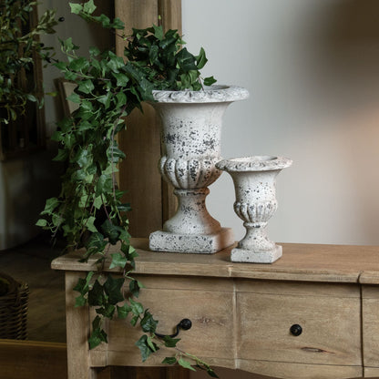 Elegant Fluted Stone Ceramic Urn for Timeless Style - Darlington's Décor