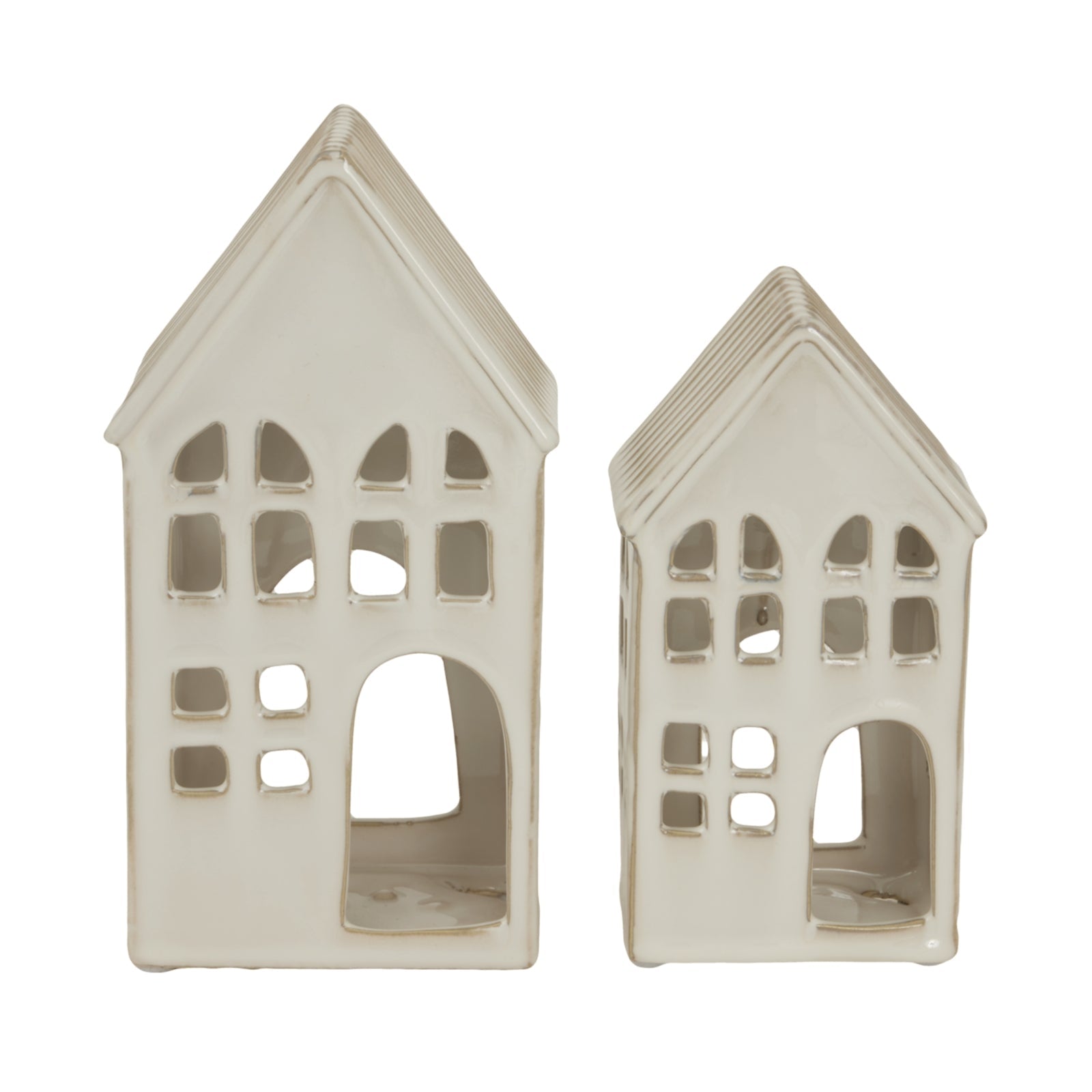 Elegant Large White Ceramic House Tea Light Holder - Darlington's Décor