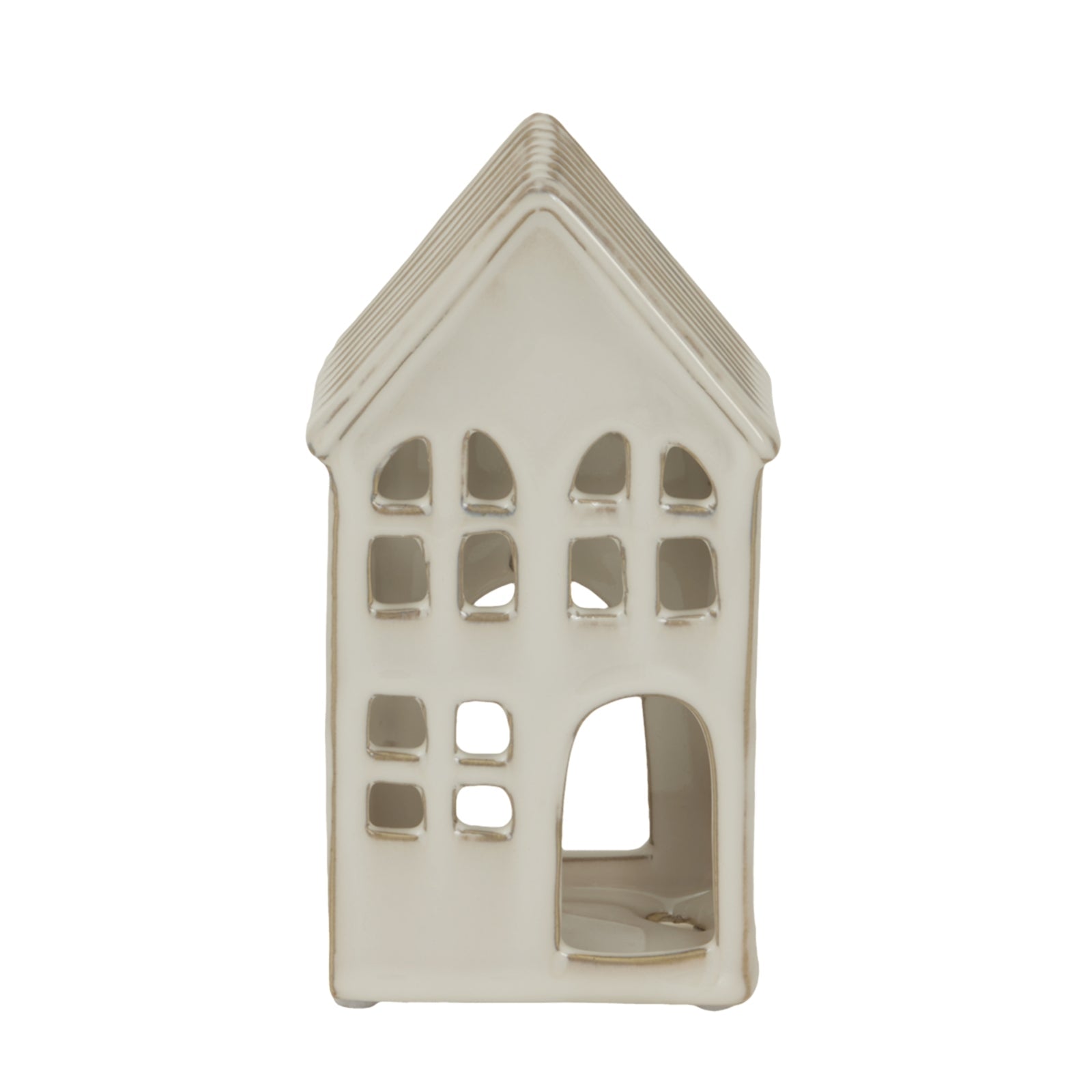 Elegant Large White Ceramic House Tea Light Holder - Darlington's Décor