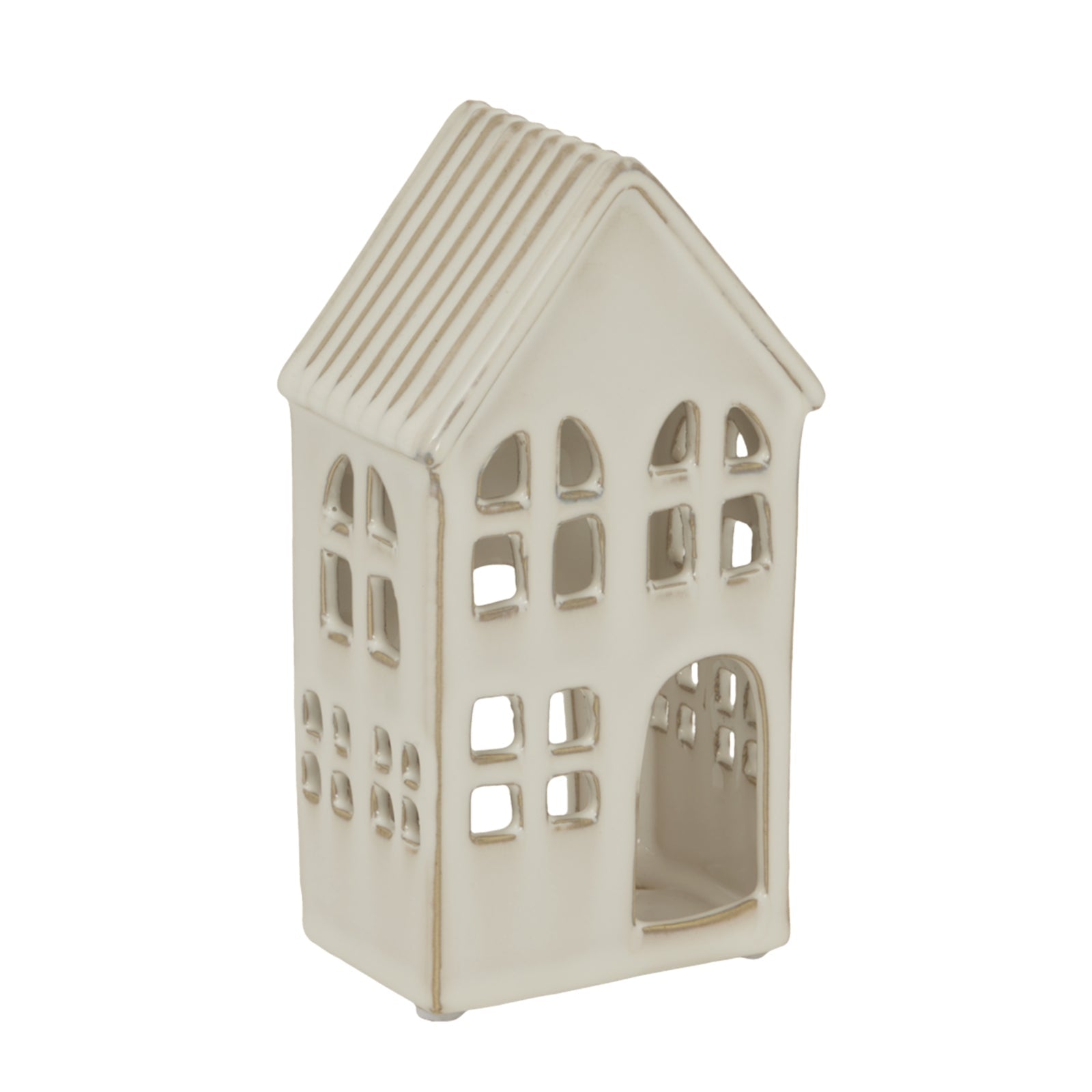 Elegant Large White Ceramic House Tea Light Holder - Darlington's Décor