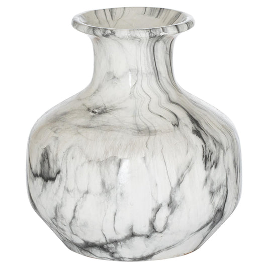 Elegant Marble Squat Vase with Unique Finish - Darlington's Décor