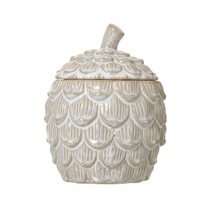 Elegant Medium Ceramic Pine Cone Trinket Dish With Lid - Darlington's Décor
