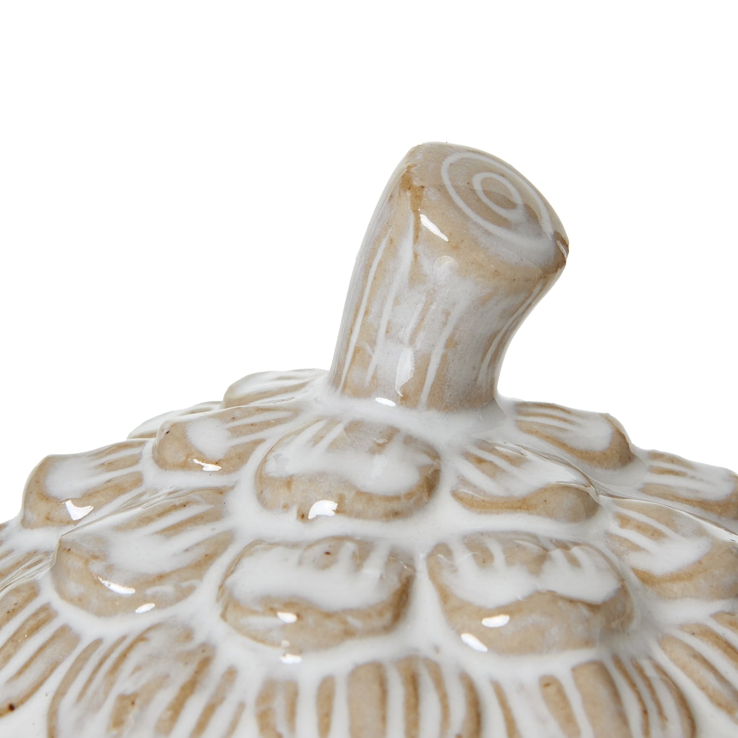 Elegant Medium Ceramic Pine Cone Trinket Dish With Lid - Darlington's Décor