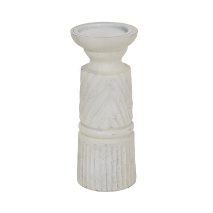 Elegant Medium White Carved Candle Holder for Any Space - Darlington's Décor