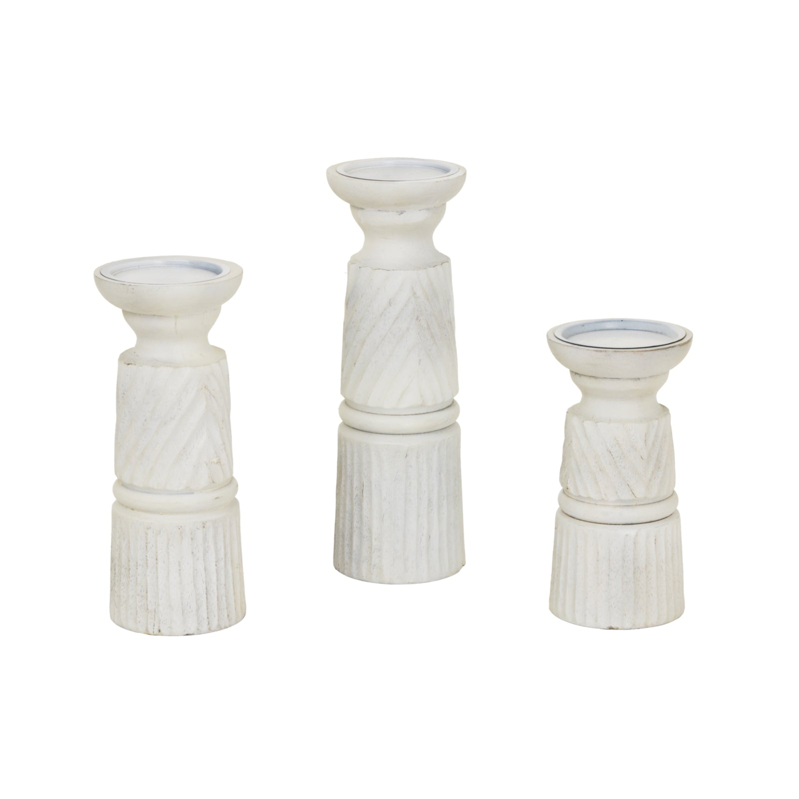 Elegant Medium White Carved Candle Holder for Any Space - Darlington's Décor